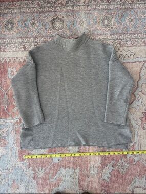knot sisters Gray Ribbed Mock Neck Sweater